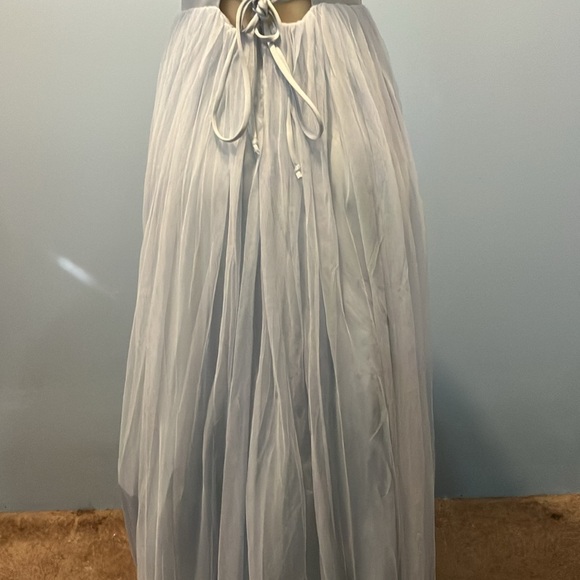 long blue dress with scarf - Picture 5 of 5